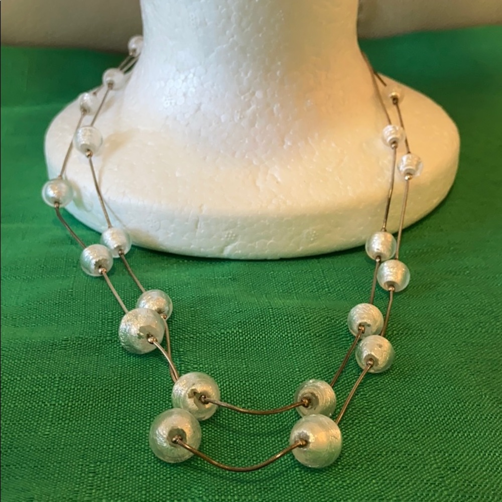 Sterling silver & grey layered necklace